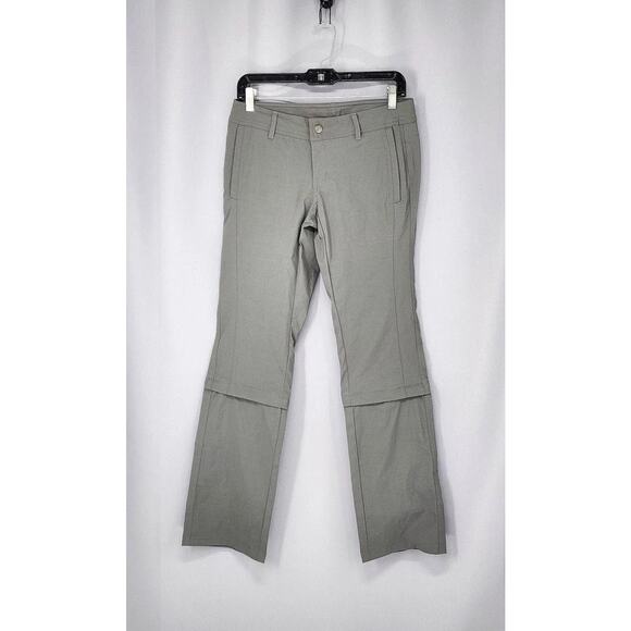 REI Pants Womens 4 Gray Hiking Nylon Convertable Zip Pockets Drawstring Outdoor - Picture 1 of 16